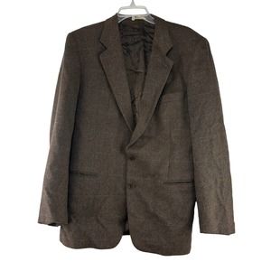 Capella Sport Coat Cashmere Wool Blend Mens Size 41 R Brown Tweed Made‎ in Italy